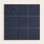 Lines (Navy) Wood Wall Art Gallery Image 1