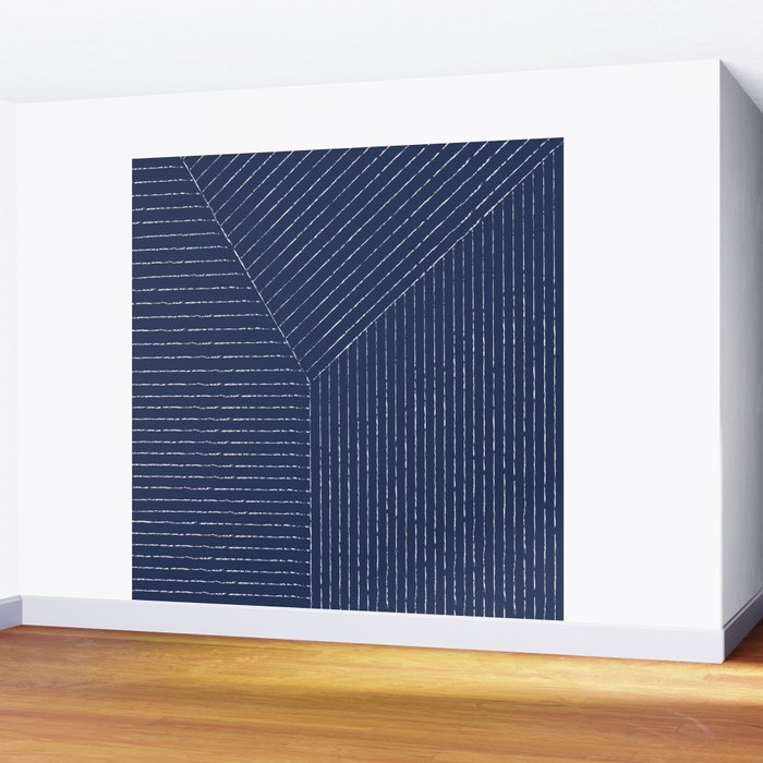 Lines (Navy) Wall Mural Gallery Image 2