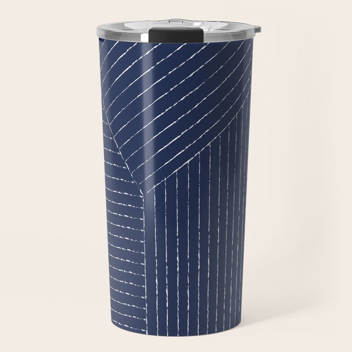 Lines (Navy) Travel Mug Gallery Image 1