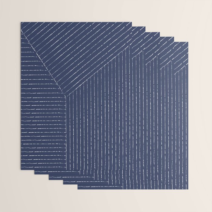 Lines (Navy) Wrapping Paper Gallery Image 3