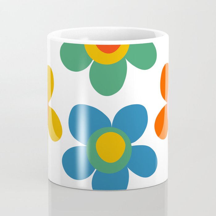 Cheerful Maisie Flowers Colorful Floral Pattern on Pink Coffee Mug Gallery Image 4