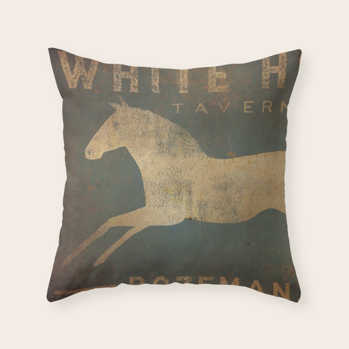 White Horse Tavern Throw Pillow Gallery Image 2