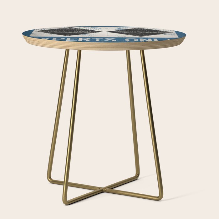 Ski Patrol Experts Only Double Black Diamond 2 Side Table Gallery Image 1