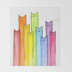 Rainbow of Cats Funny Whimsical Animals Throw Blanket Gallery Image 2