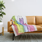 Rainbow of Cats Funny Whimsical Animals Throw Blanket Gallery Image 1