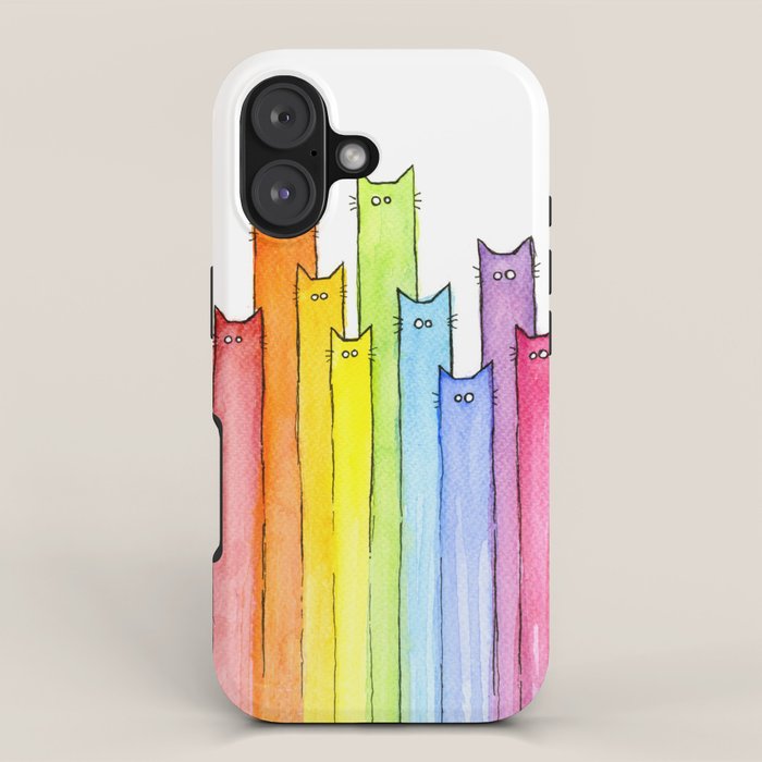 Rainbow of Cats Funny Whimsical Animals iPhone Case Gallery Image 1