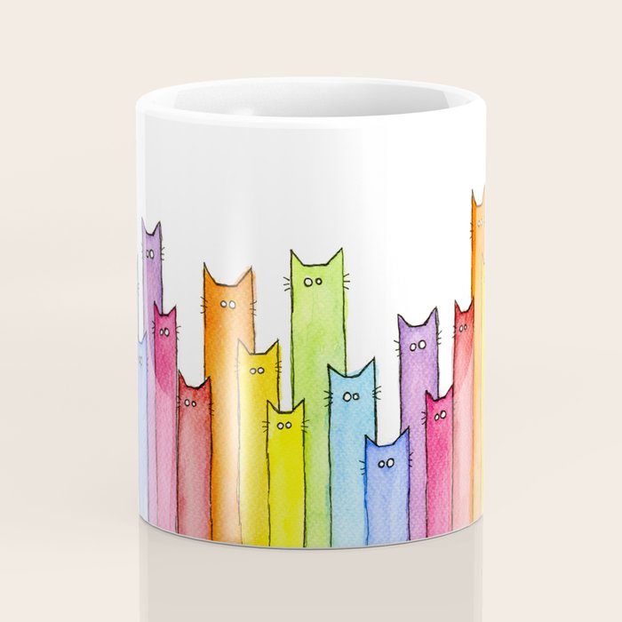 Rainbow of Cats Funny Whimsical Animals Coffee Mug Gallery Image 4