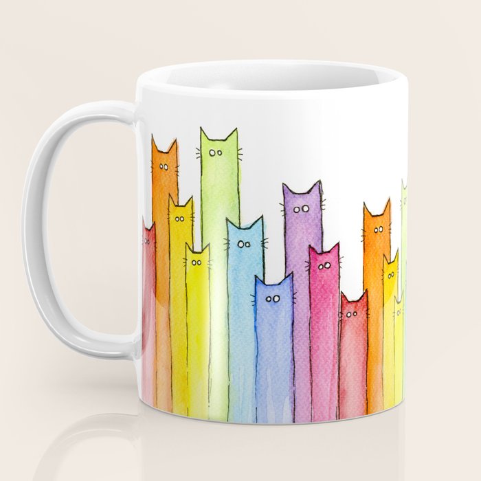 Rainbow of Cats Funny Whimsical Animals Coffee Mug Gallery Image 3