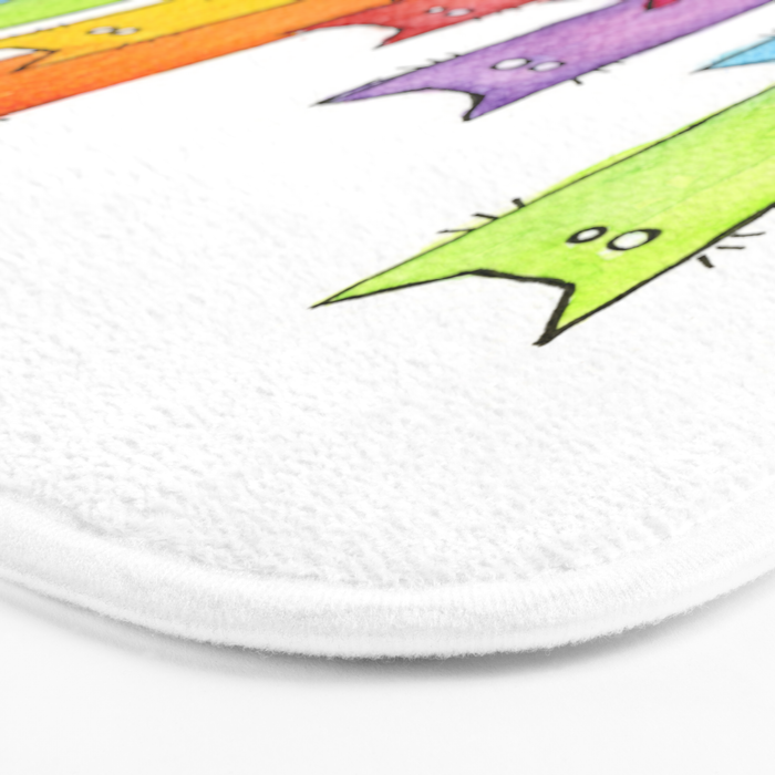 Rainbow of Cats Funny Whimsical Animals Bath Mat Gallery Image 3