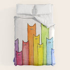 Rainbow of Cats Funny Whimsical Animals Comforter Gallery Image 6
