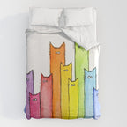 Rainbow of Cats Funny Whimsical Animals Duvet Cover Gallery Image 6