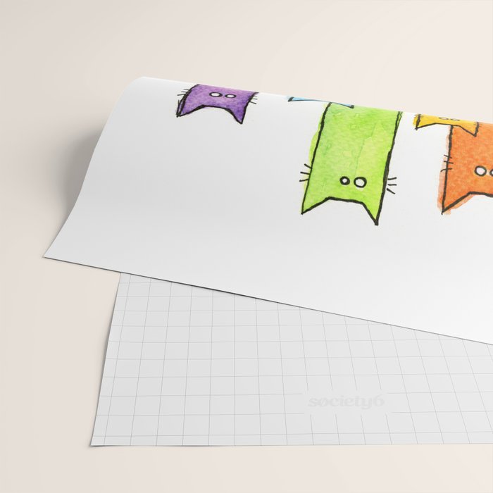 Rainbow of Cats Funny Whimsical Animals Wrapping Paper Gallery Image 2
