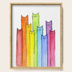 Rainbow of Cats Funny Whimsical Animals Serving Tray Gallery Image 1