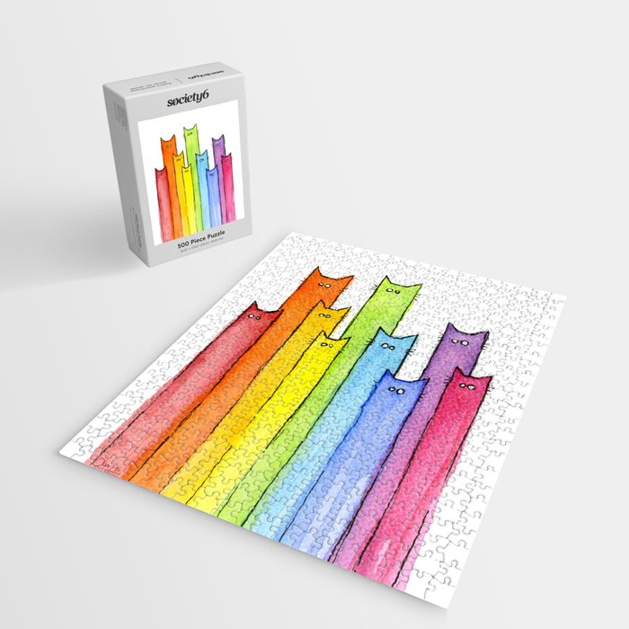 Rainbow of Cats Funny Whimsical Animals Jigsaw Puzzle Gallery Image 2