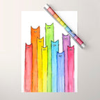 Rainbow of Cats Funny Whimsical Animals Wrapping Paper Gallery Image 1