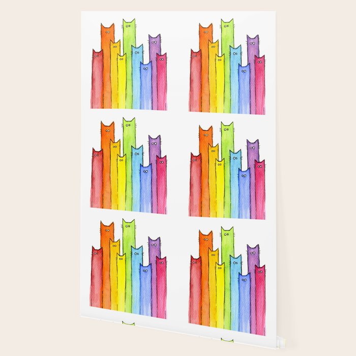 Rainbow of Cats Funny Whimsical Animals Wallpaper Gallery Image 2