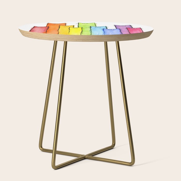 Rainbow Of Cats Funny Whimsical Animals Side Table