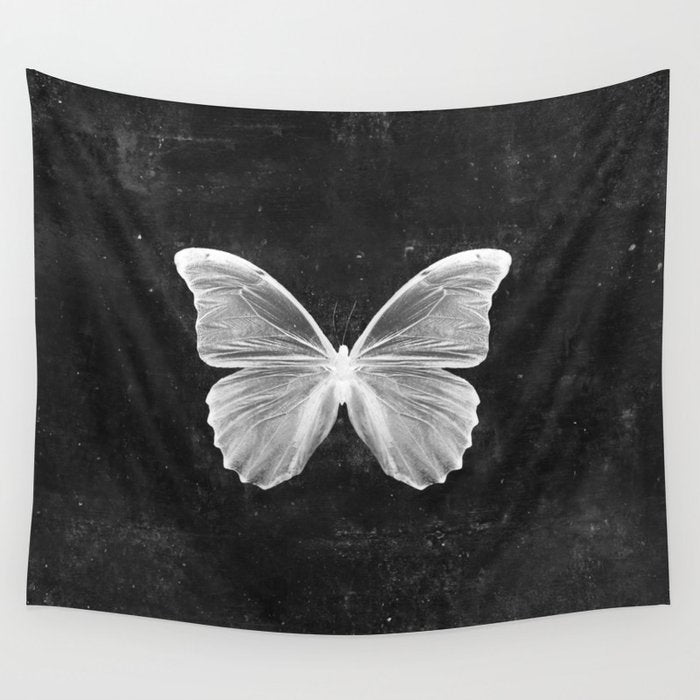 Butterfly in Black Wall Tapestry Gallery Image 4
