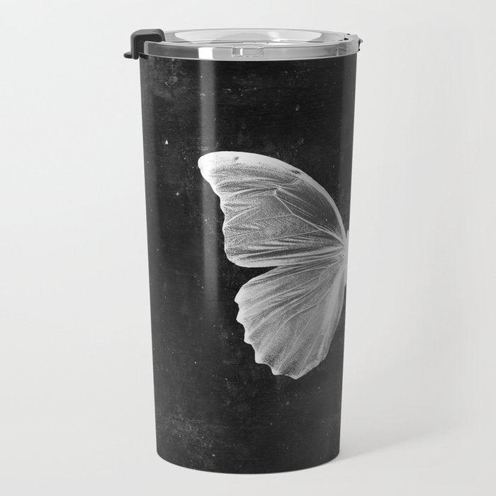 Butterfly in Black Travel Mug Gallery Image 3