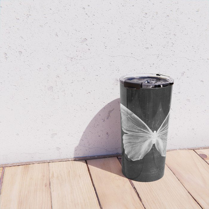 Butterfly in Black Travel Mug Gallery Image 4