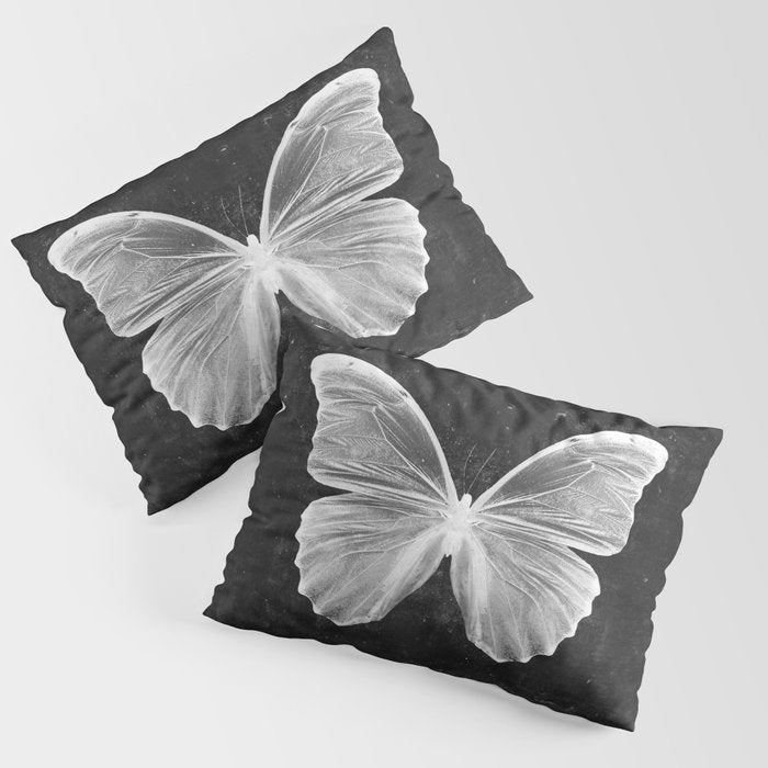 Butterfly in Black Pillow Sham Gallery Image 3