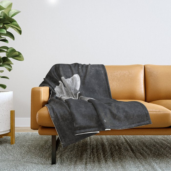 Butterfly in Black Throw Blanket Gallery Image 1