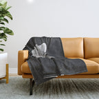 Butterfly in Black Throw Blanket Gallery Image 1