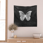 Butterfly in Black Wall Tapestry Gallery Image 2