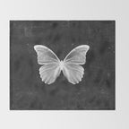 Butterfly in Black Throw Blanket Gallery Image 2