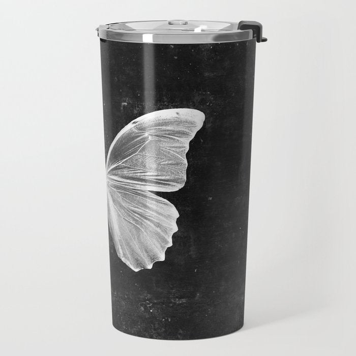Butterfly in Black Travel Mug Gallery Image 2