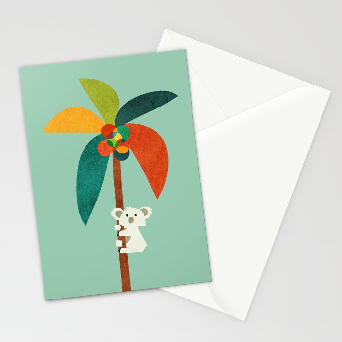 Koala on Coconut Tree Stationery Card Gallery Image 2