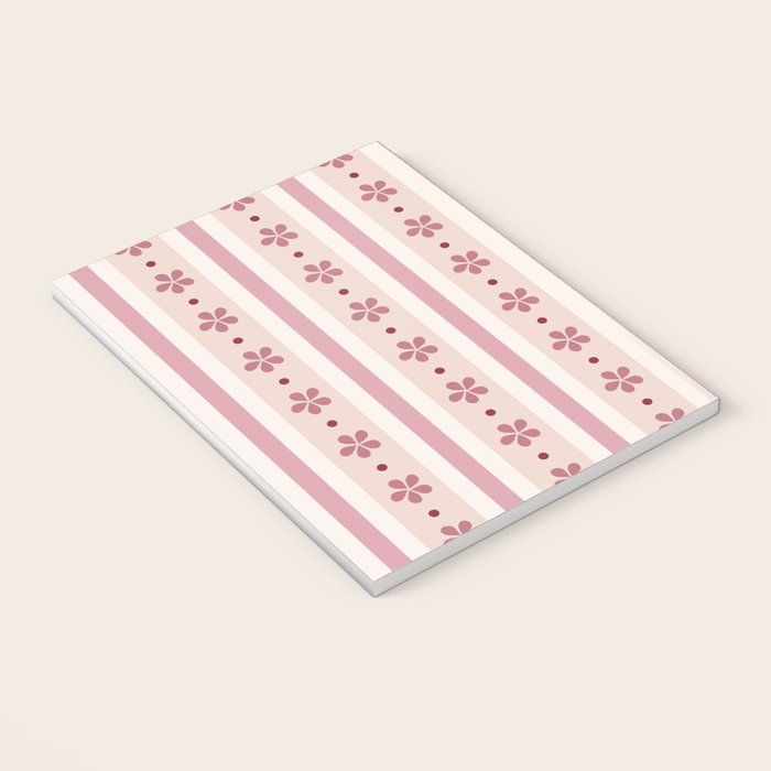 Pink Stripes And Flowers Notebook Gallery Image 3