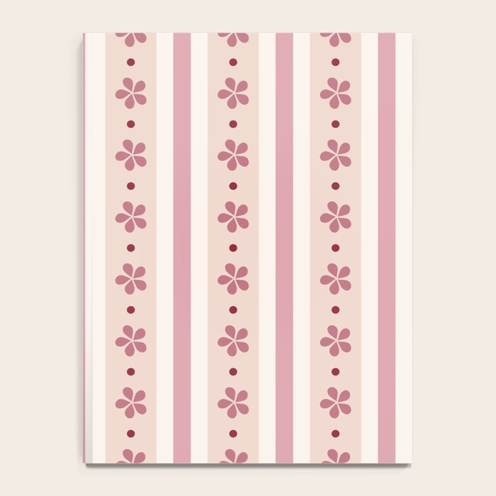 Pink Stripes And Flowers Notebook Gallery Image 4
