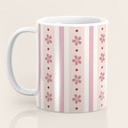 Pink Stripes And Flowers Coffee Mug Gallery Image 3