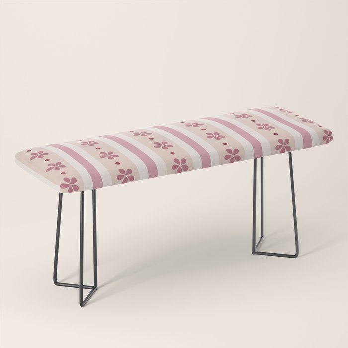 Pink Stripes And Flowers Bench Gallery Image 1