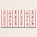 Pink Stripes And Flowers Desk Mat Gallery Image 3