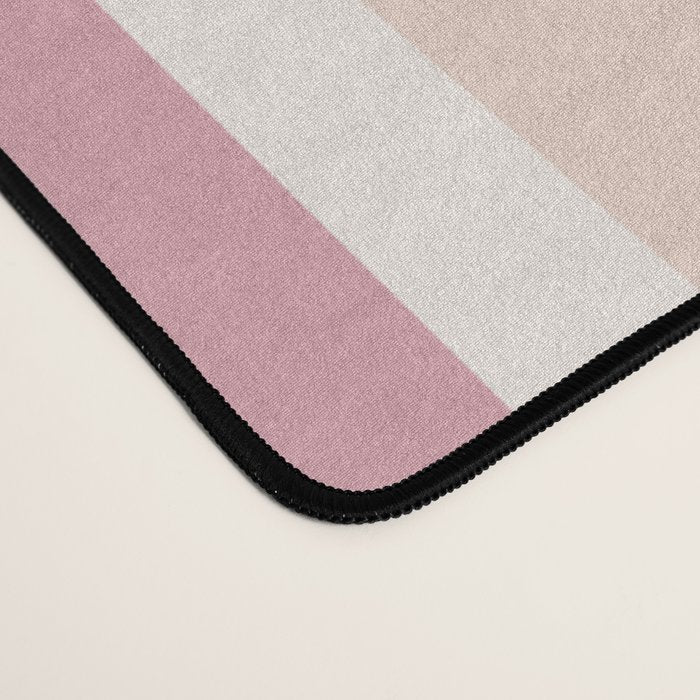 Pink Stripes And Flowers Desk Mat Gallery Image 4