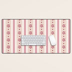 Pink Stripes And Flowers Desk Mat Gallery Image 1