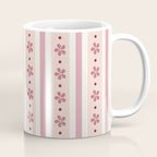 Pink Stripes And Flowers Coffee Mug Gallery Image 1