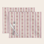 Pink Stripes And Flowers Placemat Gallery Image 1