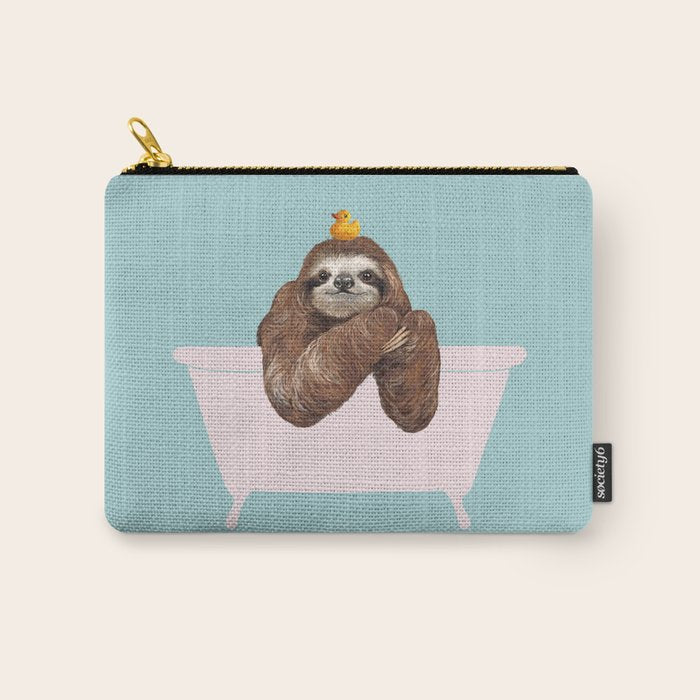 Sloth in Bathtub  Carry All Pouch Gallery Image 1