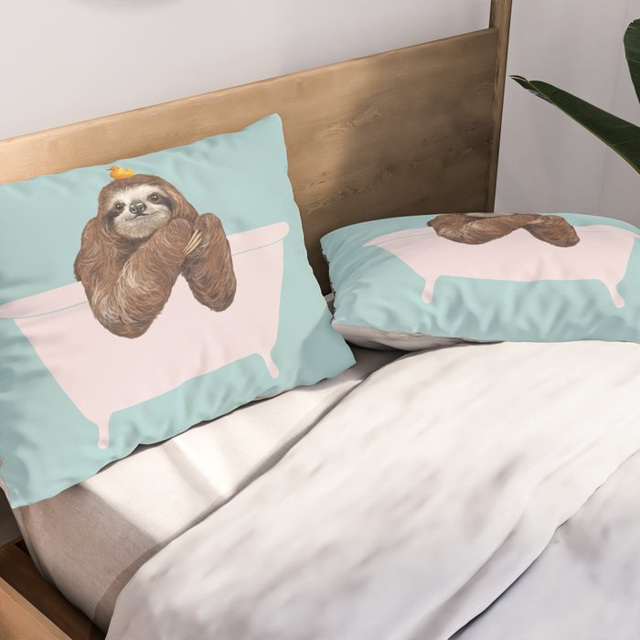 Sloth in Bathtub  Pillow Sham Gallery Image 2