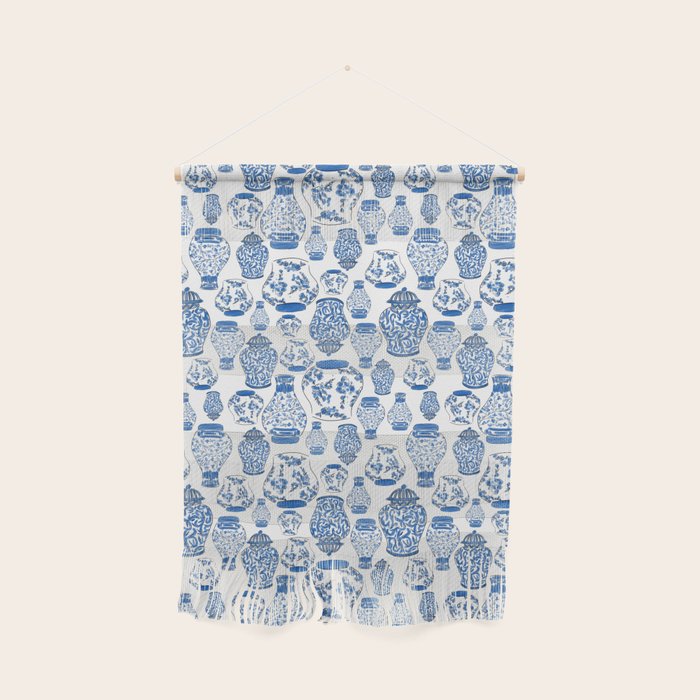 Chinoiserie Blue and White Jars Wall Hanging Gallery Image 1