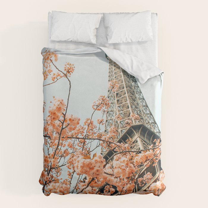 Paris in Spring | Travel Photography Eifel Tower | Wonder Building Architecture Love Duvet Cover Gallery Image 6