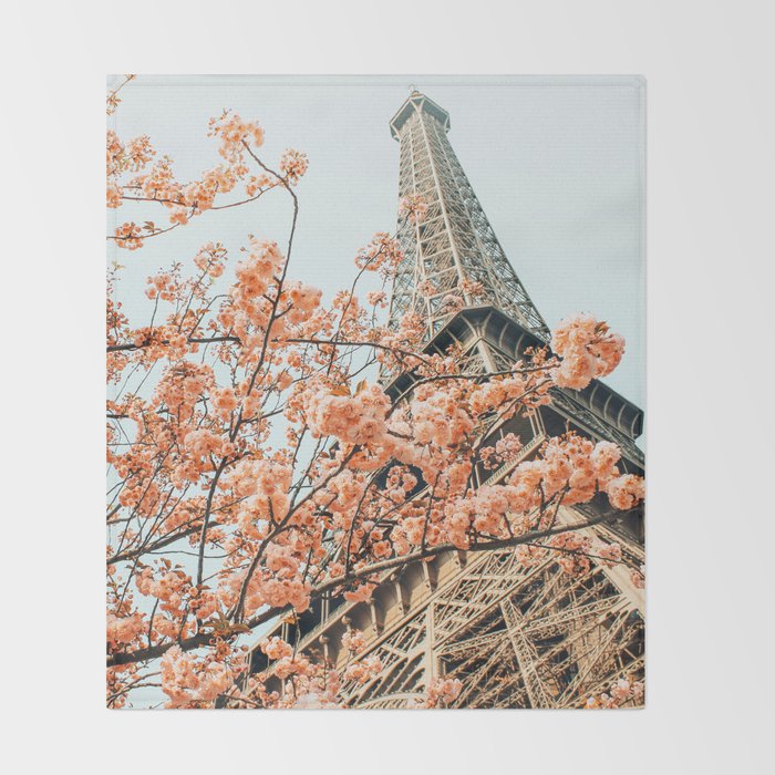 Paris in Spring | Travel Photography Eifel Tower | Wonder Building Architecture Love Throw Blanket Gallery Image 2