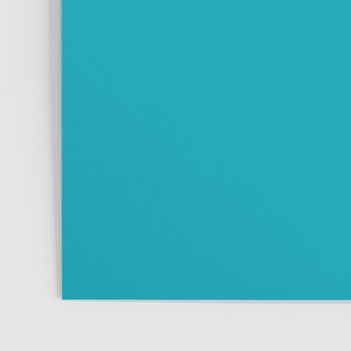 NOW AQUA Blue Solid Color Plain Teal Shade and Mindfulness Minimalist Word Art  Poster Gallery Image 3