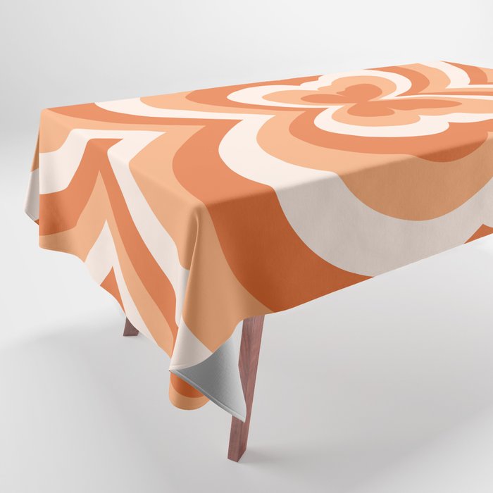 Retro 70s Butterfly in Sunset Orange Tablecloth Gallery Image 1