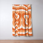 Retro 70s Butterfly in Sunset Orange Window Curtain Gallery Image 3