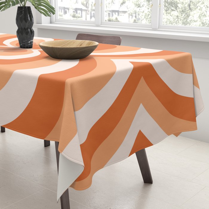 Retro 70s Butterfly in Sunset Orange Tablecloth Gallery Image 3