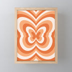 Retro 70s Butterfly in Sunset Orange Mini Art Print Gallery Image 1